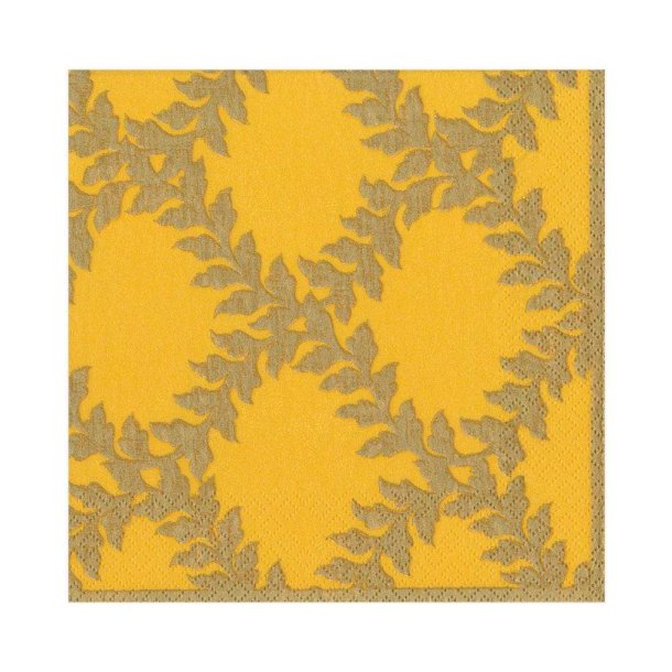Caspari servietter, Yellow Trellis, frokoststr. 20 stk.