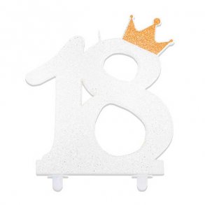 Kagelys, 18 r glimmer, stort 12 cm