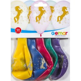 Balloner, enhjrning, 5 stk.