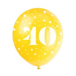 Balloner - 40 rs fdselsdag, 5 stk.