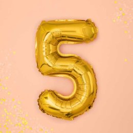 Talballon guld, 5-tal, 41 cm.