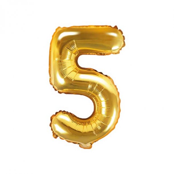 Talballon guld, 5-tal, 41 cm.