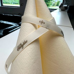 Bnd, Tillykke, Creme/guld grosgrain, 13mm x 20 meter 