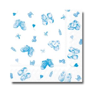 Ihr servietter, babyfdder, bl, kaffestr. 20 stk.