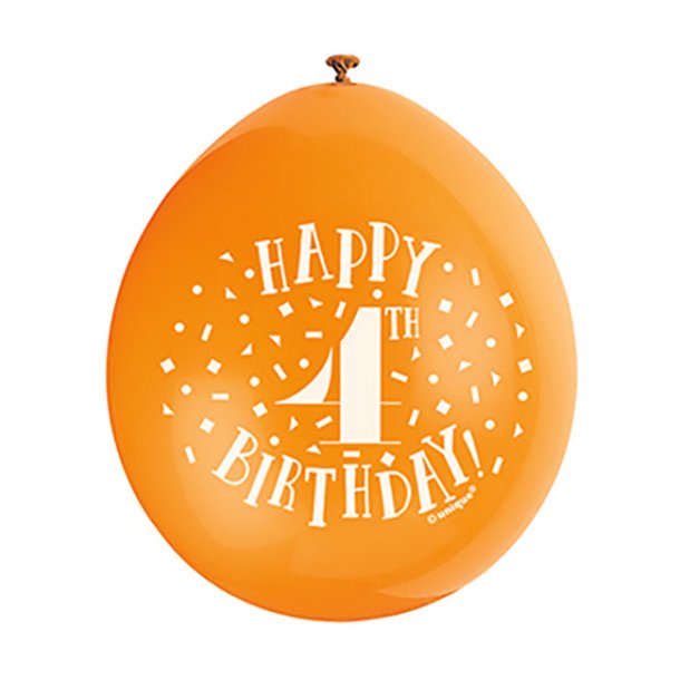 Hngeballoner med 4-tal, blandede farver, 5 stk.