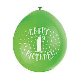 Hngeballoner med 1-tal, blandede farver, 5 stk.