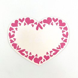Bordkort 10 stk. - Hjerte pink