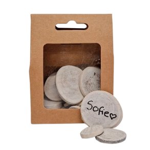 Bordkort, hvidmalet trskive, forskellige str.