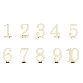 Bordnumre, 1-10 i trfarve.