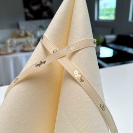 Bryllupsbnd, creme/guld, 20 meter