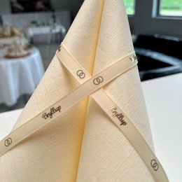 Bryllupsbnd, creme/guld, 20 meter