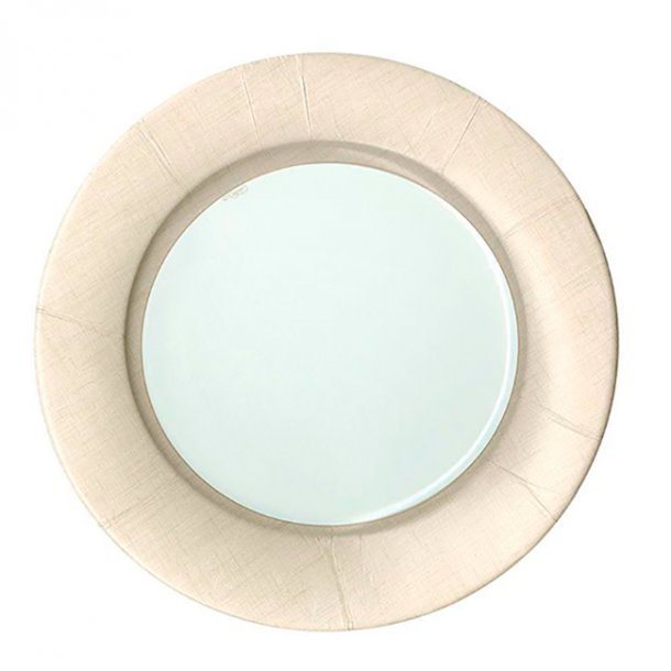 Paptallerkner fra Caspari, Forret/dessert rund - Creme/naturel, 8 stk.