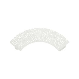 Cupcake wrapper, hvid lasercut, 10 stk.
