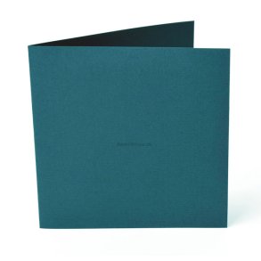 Dobbeltkort, 15,7x15,7 cm, Petroleum/ocean