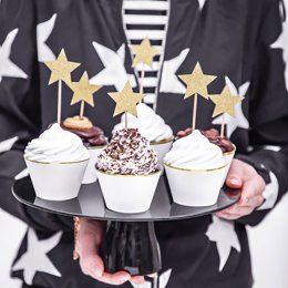 Food flag, stjerne, guld, 6 stk