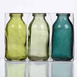 Glasvase, lille, grn, 10,4 cm, 3 stk.