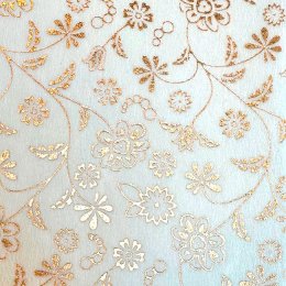 Papir, Transparent med guldblomst, A4, 5 stk