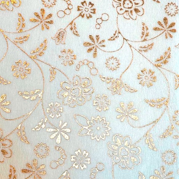 Papir, Transparent med guldblomst, A4, 5 stk