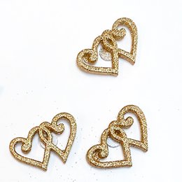 Bordpynt/stickers, Guldhjerter duo, 12 stk.