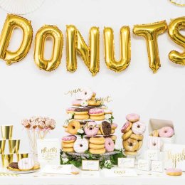 Bogstavballon af guldfolie, Bogstav U, 41 cm.