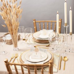 Bordkort fra Caspari, Guldpalme, 8 stk.