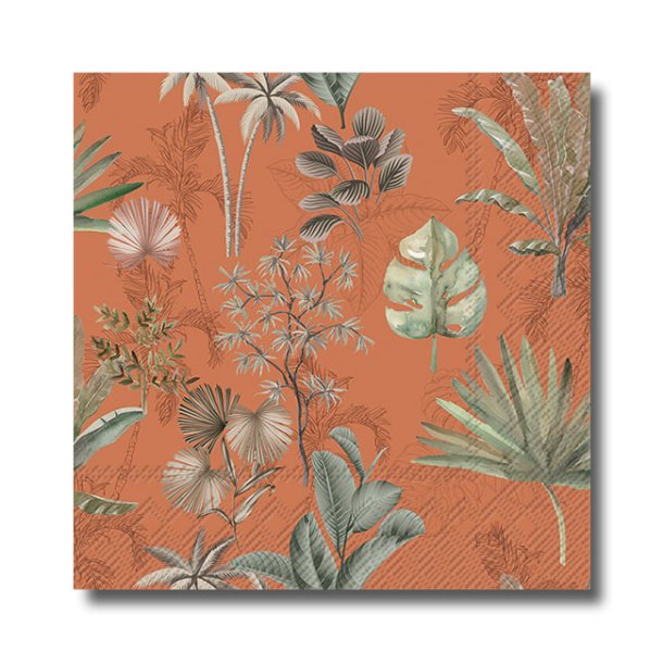 Ihr servietter, Happy Leaves karamel, frokoststr. 20 stk.