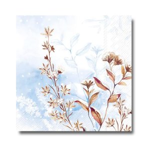 Ihr Servietter, Icy Branches, Lysebl, frokoststrrelse. 20 stk.