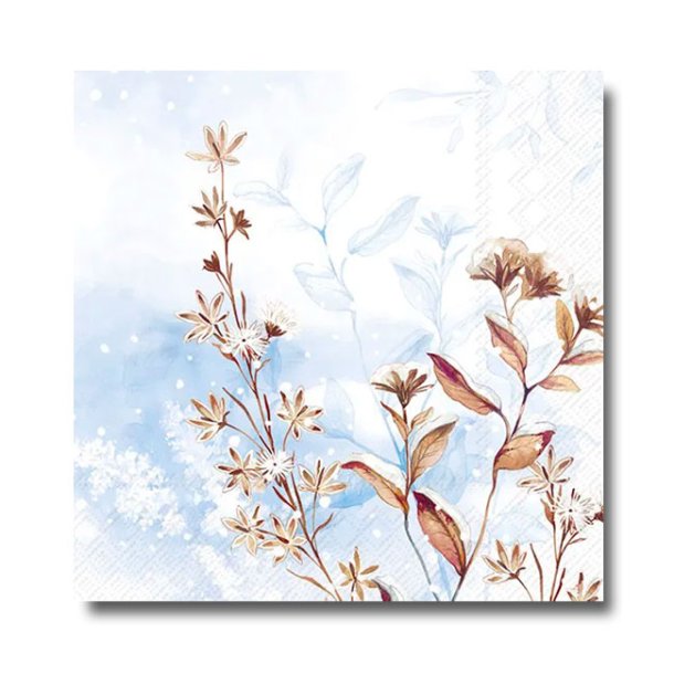 Ihr Servietter, Icy Branches, Lysebl, frokoststrrelse. 20 stk.