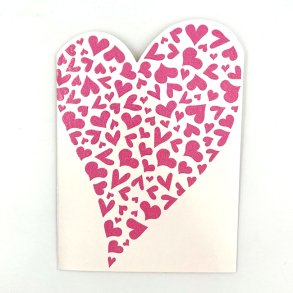 Barnedb Invitationer - Hjerter pink, 5 stk