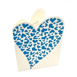 Barnedb Invitationer - Hjerter bl, 5 stk