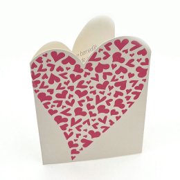 Barnedb Invitationer - Hjerter pink, 5 stk