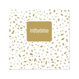 Indbydelse, Terazzo guld, 5 stk.