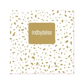 Indbydelse, Terazzo guld, 5 stk.