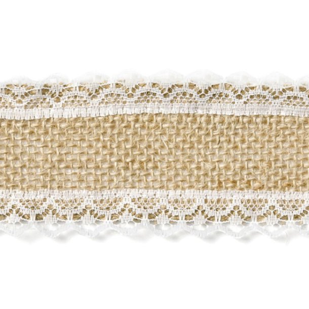 Jute blondebnd bred, 5 cm x 5 meter.