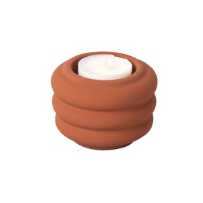 Fyrfadsstage, keramik, karamel/terracotta, 1 stk.