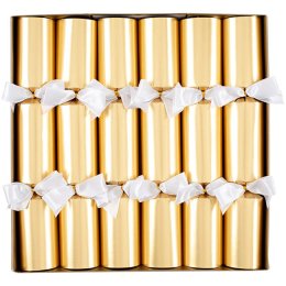 Caspari crackers/"knallert", Guldfarvet, 6 stk. Megastrrelse