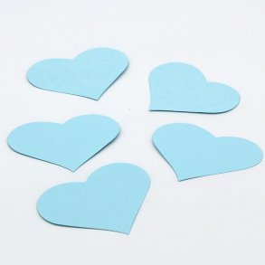 Papirhjerte, lysebl, 12 stk.