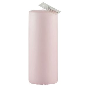 Lys gammelrosa bloklys, 6x15 cm., 54 timer, 1 stk. (det hje)