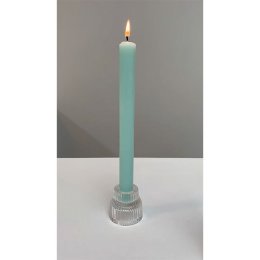 Lys/Fyrfadsstage, rillet klart glas, 1 stk.