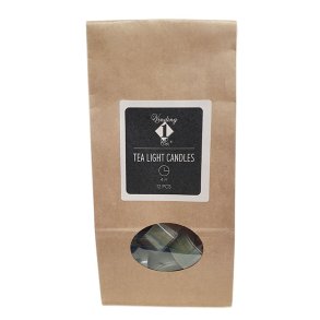 Olivengrnne fyrfadslys,12 stk.