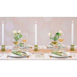 Borddkning Olivengrn bryllup