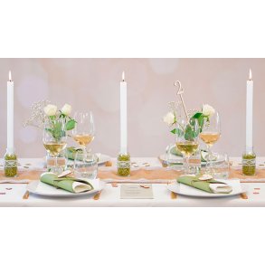 Borddkning Olivengrn bryllup