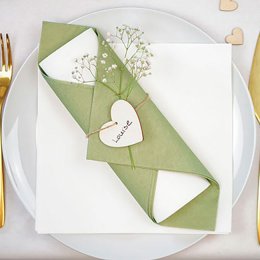 Borddkning Olivengrn bryllup