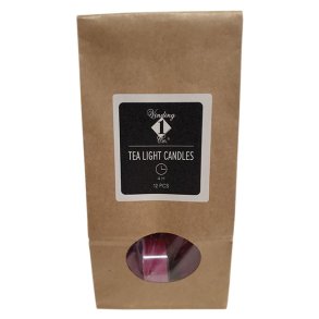 Pink fyrfadslys, 12 stk.