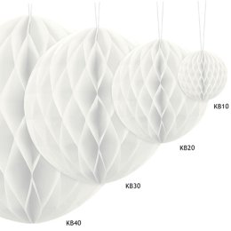 Pom pom/honeycomb, hvid 40 cm