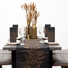 Sort "David" linclass middagsserviet, tekstil/stofagtig materiale. 50 stk.