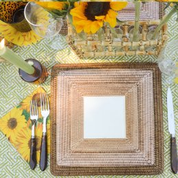 Paptallerkner fra Caspari, Forret/Dessert - Rattan, 8 stk.