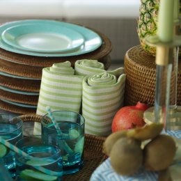 Dkketallerken fra Caspari, Rattan, 1 stk.