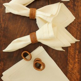 Servietringe, Caspari, Rattan, 4 stk.