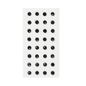 Stickers, Rhinsten, Sort, 8 mm, 32 stk.